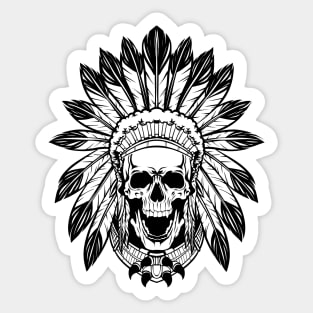 Skull in indian headwear Sticker